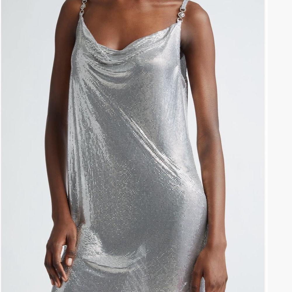 NEW VERSACE metal mesh silver mini dress. Brand new with tags!!